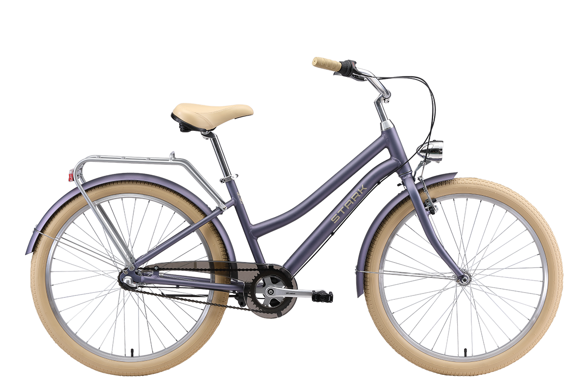 Велосипед 26" 16" Stark'26 Comfort Lady 3 S, темно-лавандовый матовый/светло-песочный S