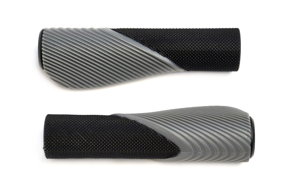 Грипсы MTB HL-G303-1, 130mm, эргономические, резина,черно\серые