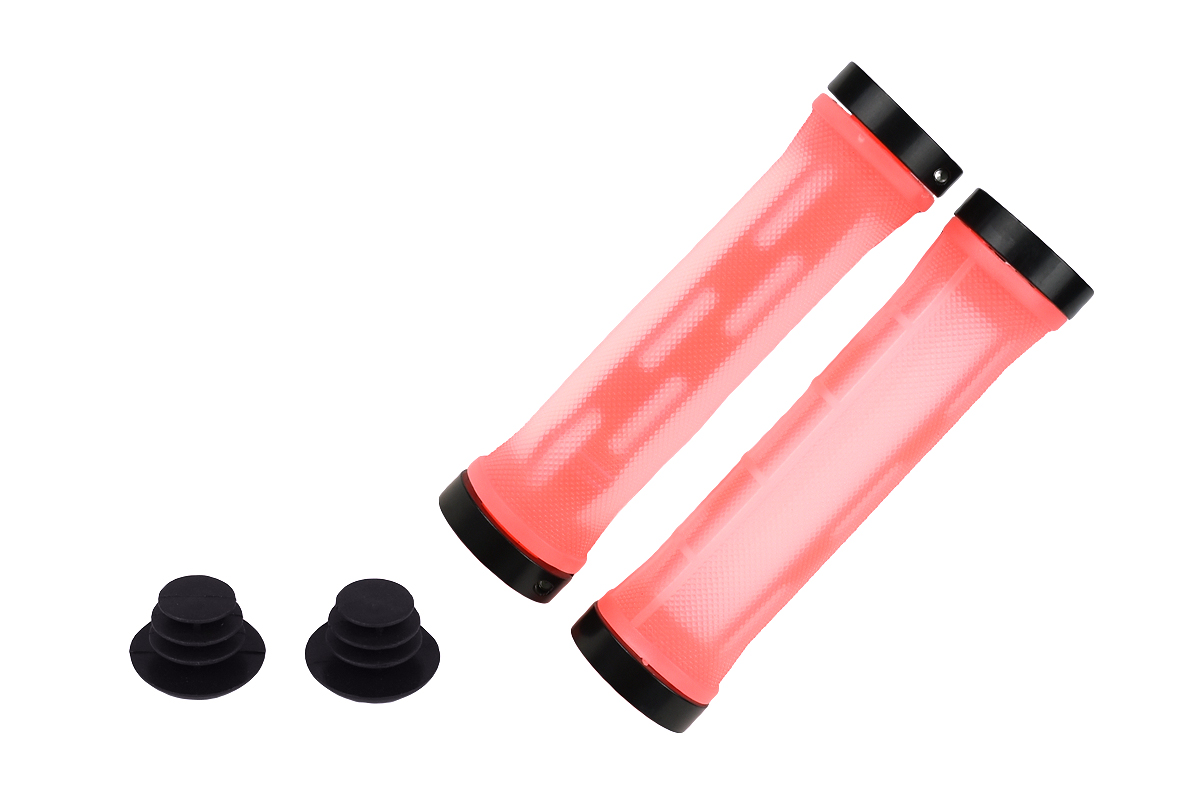 Грипсы MTB HL-G309, 130мм,с 2 грипстопами, оранжевые