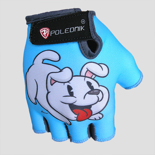 Велоперчатки Polednik BABY 3 голубые щенок
