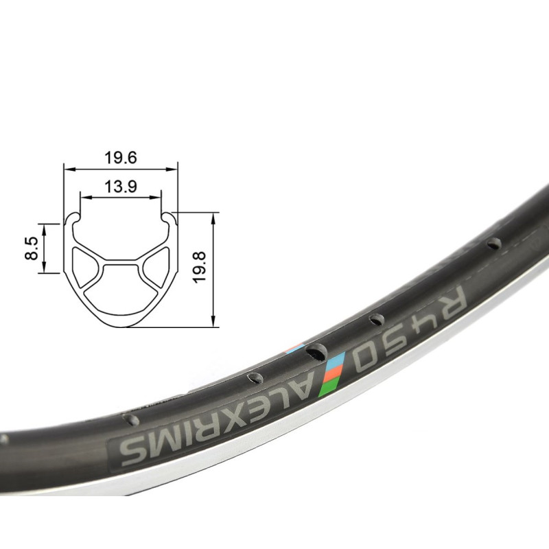 Обод 28" ALEXRIMS R450, 700Сх14ммх32Н, двойной, F/V, CSW, чёрный.