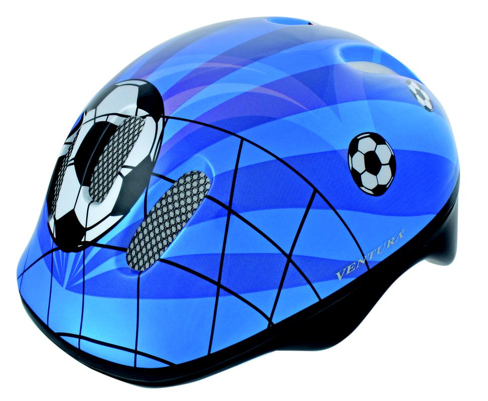 Шлем VENTURA 52-56cm с сеточкой SOCCER BLCK/BLUE