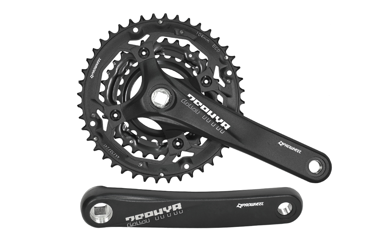 Система PROWHEEL ZEPHYR-851,(44/32/24)175мм,AL-6061-T6,CHAINLINE:50,BCD:104/64,под квадрат 113,черны