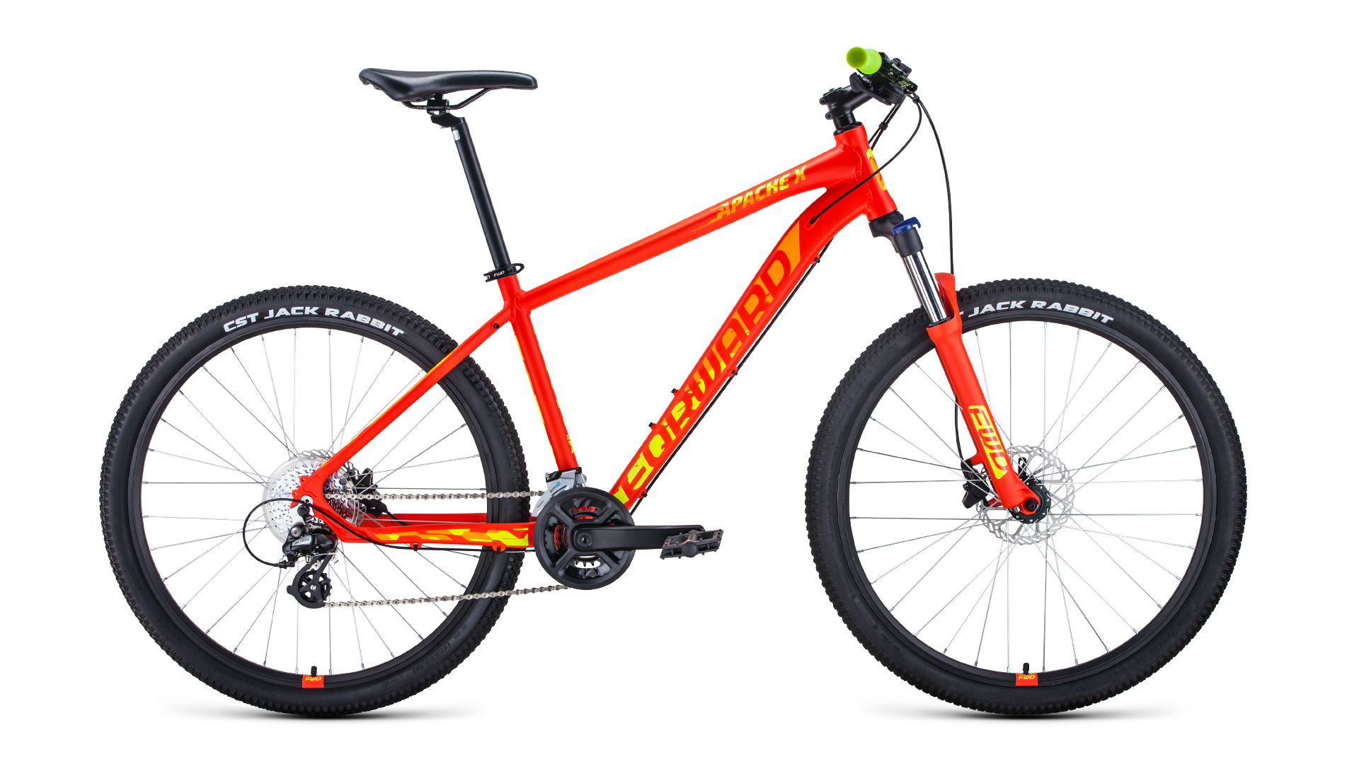 Велосипед 27.5" 17", FORWARD APACHE X disk красный матовый/желтый