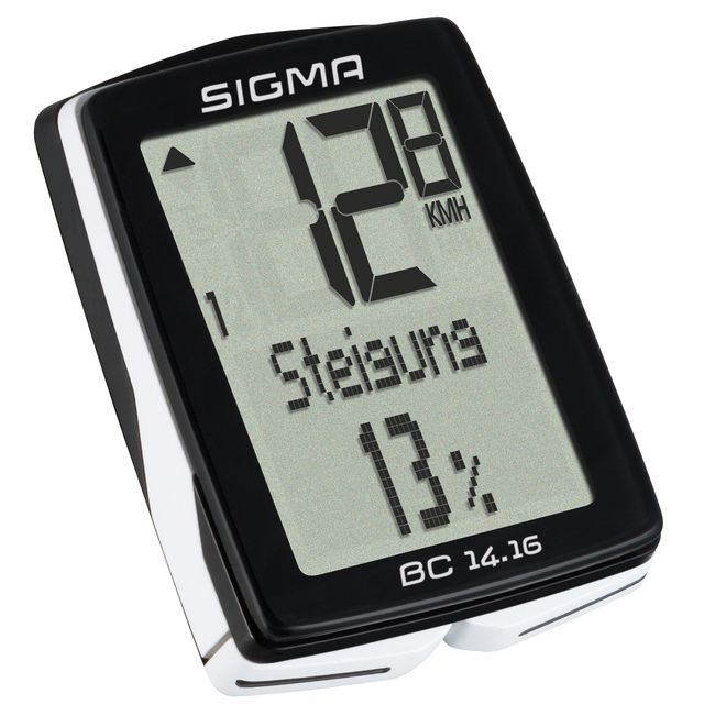 Велокомпьютер SIGMA BC 14.16 14 функций, высота, подсветка, NFC(Андроид), черно-белый