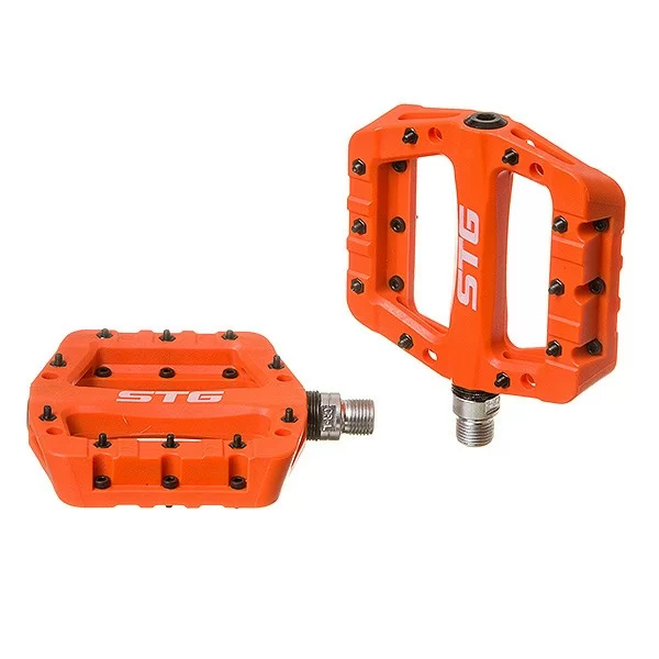 Педали STG BC-PD227 пластик, на пром подшип.Оранж