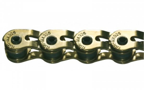 Цепь BMX CLARK'S 1ск, HALF-LINK 102зв, с замком, золотистая.