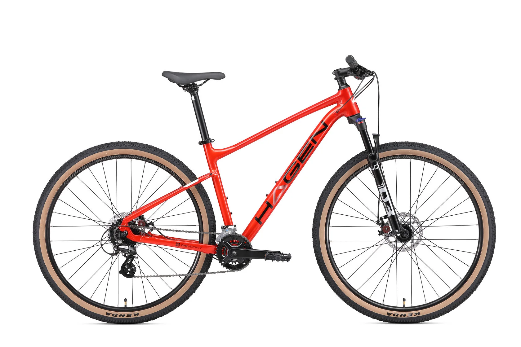 Велосипед 27.5" 18", HAGEN One Eight MD (1.8 MD) M(18), 2024, красное пламя, металлик