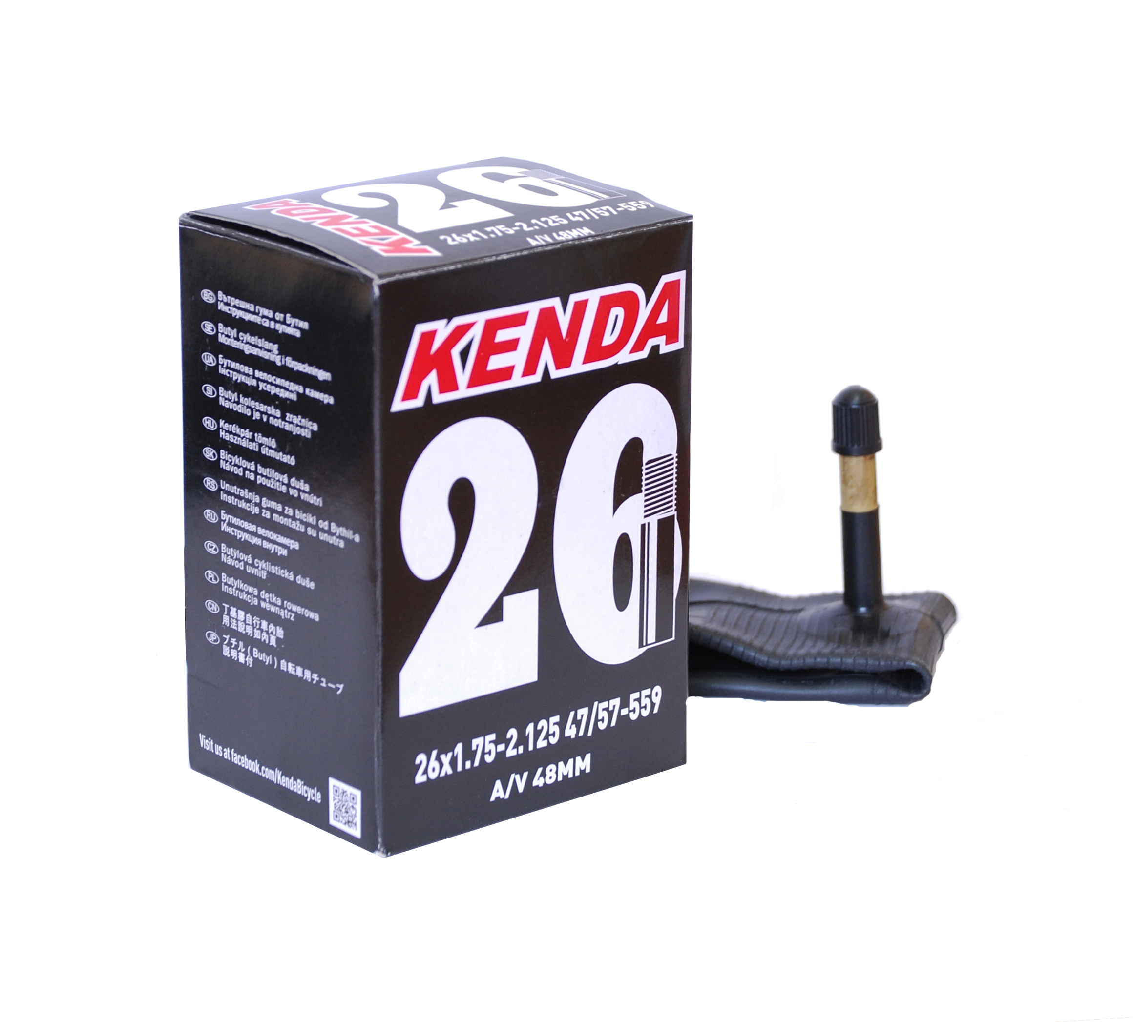 Камера 26", KENDA 1,75-2,125 (47/57-559) авто 48мм