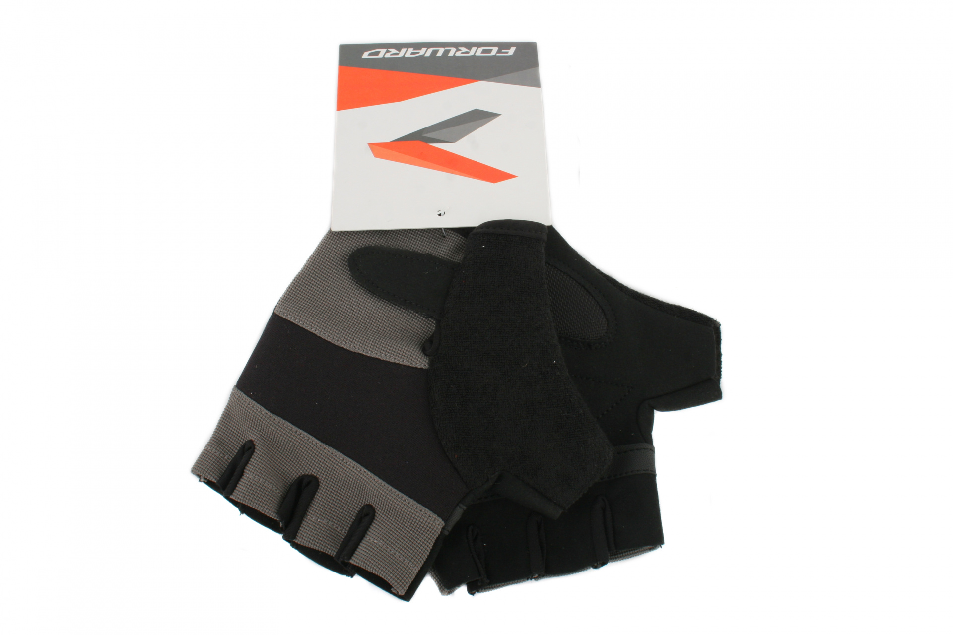 Велоперчатки FORWARD logo, XL, короткий палец, черный/серый