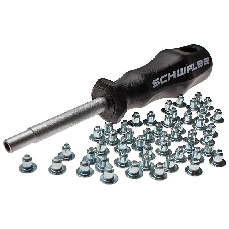 Шипы сменные SCHWALBE НАБОР SPIKES стальные шипы+ инструмент для их установки, 50шт.